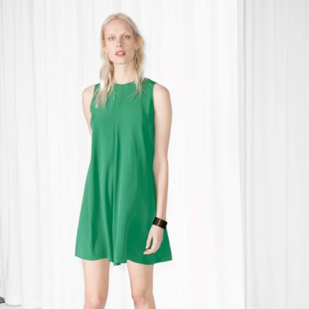 & Other Stories Emerald Green Shift Dress
